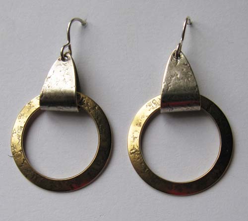 Earrings with Textured Ring
